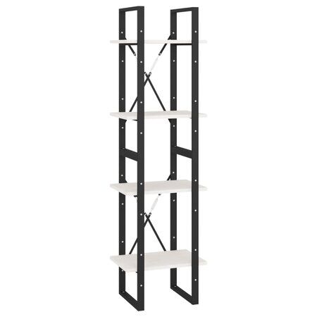 vidaXL Bibliothèque à 4 niveaux Blanc 40x30x140 cm Bois de pin massif