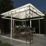 vidaXL Tonnelle avec moustiquaire et lumières LED 3x3x2 73 m Crème