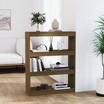 vidaXL Bibliothèque/Séparateur de pièce Marron miel 80x30x103 5 cm Pin