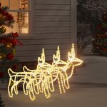 vidaXL Rennes de Noël 3 Pièces Blanc chaud 60x30x60 cm