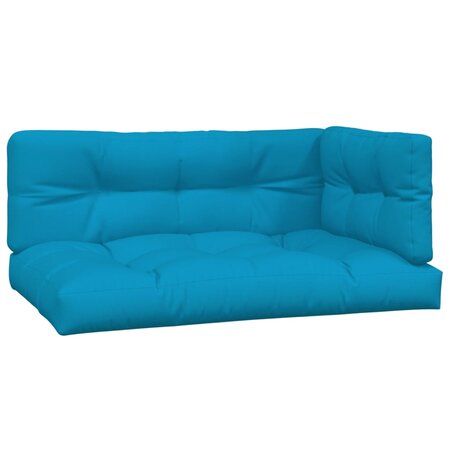 vidaXL Coussins de palette 3 Pièces bleu tissu
