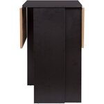 Table a manger pliable - En panneaux de particules - Essentiel - VARDA - L 104 x P 76 x H 74 cm - Noir et chene
