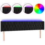 vidaXL Tête de lit à LED Noir 203x16x78/88 cm Velours