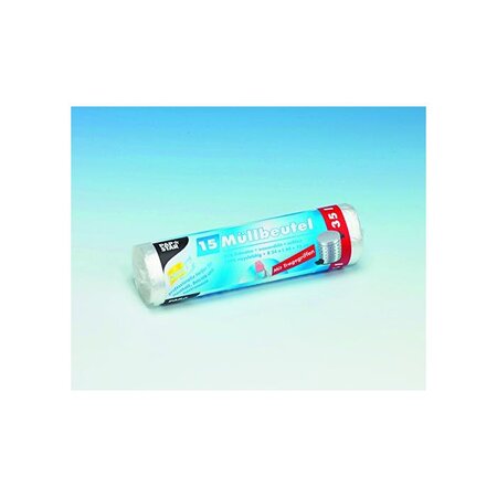 Rouleau de 15 Sacs poubelle HDPE 35 litres Transparent PAPSTAR