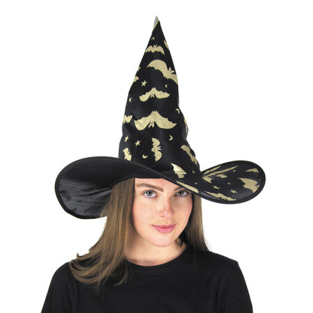 Chapeau sorciere dore adulte