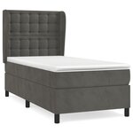 vidaXL Lit à sommier tapissier et matelas Gris foncé 90x190 cm Velours