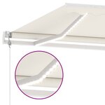 vidaXL Auvent automatique avec capteur de vent et LED 350x250 cm Crème