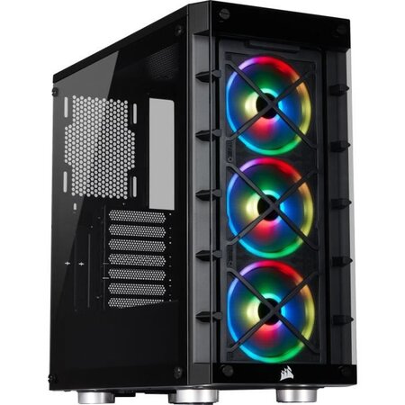 CORSAIR Boîtier connecté iCUE 465X - ATX Moyen-Tour - RGB Noir
