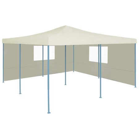 vidaXL Belvédère pliable avec 2 parois 5x5 m Crème