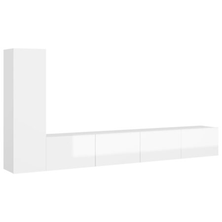 vidaXL Ensemble de meuble TV 3 Pièces Blanc brillant Aggloméré