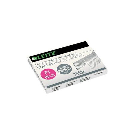 Boite de 1000 agrafes n° 8 (6/4 - 21/4 mm) galvanisées leitz