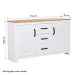 Buffet Blanc 150 cm en Bois