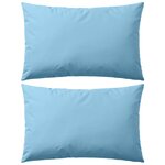 vidaXL Oreiller d'extérieur 2 Pièces 60 x 40 cm Bleu clair