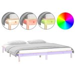 vidaXL Cadre de lit à LED 180x200 cm Super King bois massif