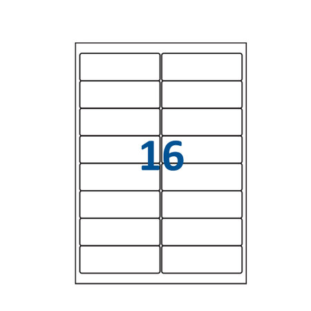 Lot de 500 planches étiquettes autocollantes blanches sur feuille a4 : 99 x 33 9 mm (16 étiquettes par feuille  spéciales bons de transport)