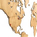 MiMi Innovations Décoration carte du monde murale Bois Chêne 130x78 cm