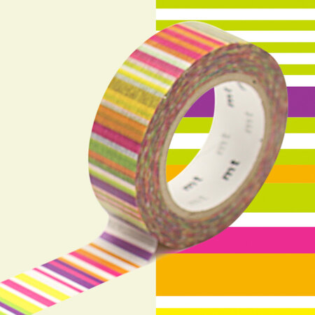 Masking Tape MT multi Lignes vives - multi border vivid