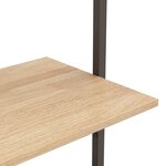 vidaXL Étagère inclinée 5 niveaux Marron clair et noir 64x35x185 cm