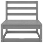 vidaXL Canapés centraux de jardin 2 Pièces Gris Bois de pin massif