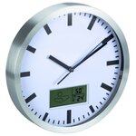 Perel Horloge murale 25 cm Blanc et argenté