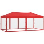 vidaXL Tente de réception pliable avec parois Rouge 3x6 m