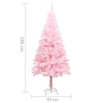 vidaXL Sapin de Noël artificiel avec support rose 180 cm PVC