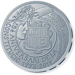 Pièce de monnaie 5 euro Andorre 2018 argent BE – Constitution d’Andorre