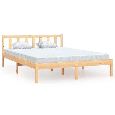 vidaXL Cadre de lit Bois de pin massif 150x200 cm Très grand