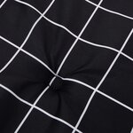vidaXL Coussins de chaise à dossier bas lot de 2 noir à carreaux tissu
