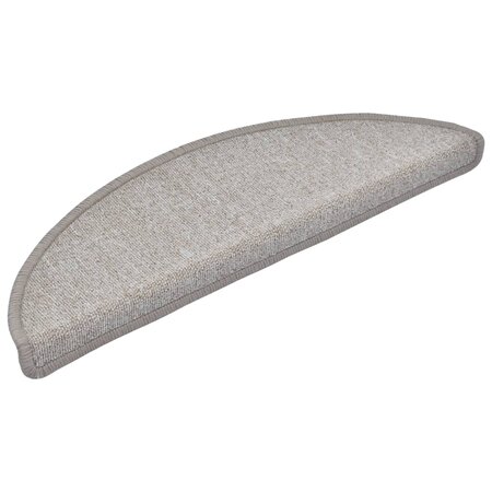 vidaXL Tapis d'escalier 15 Pièces Taupe 56 x 17 x 3 cm