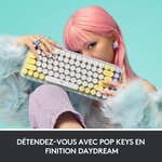 Clavier sans fil logitech pop keys mécanique avec touches emoji personnalisables  bluetooth ou usb  design compact durable - menthe