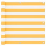 vidaXL Écran de balcon Blanc et jaune 90x500 cm Tissu Oxford