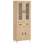 vidaXL Buffet haut Chêne sonoma 69 5x34x180 cm Bois d'ingénierie