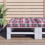 vidaXL Coussin de palette motif à carreaux rouge 70x70x12 cm tissu