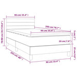 vidaXL Lit à sommier tapissier avec matelas Gris clair 90x200 cm Tissu