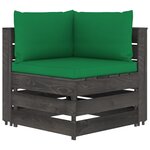 vidaXL Salon de jardin 6 Pièces avec coussins Bois imprégné de gris