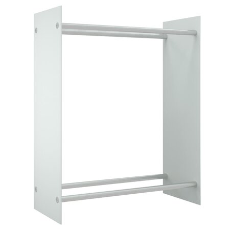 vidaXL Portant de bois de chauffage Blanc 80x35x100 cm Verre trempé