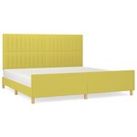 vidaXL Cadre de lit avec tête de lit Vert 200x200 cm Tissu