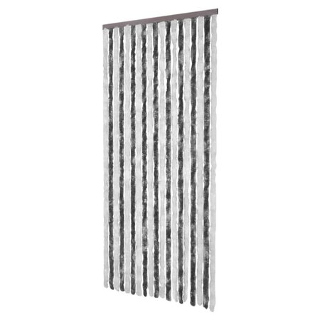 vidaXL Moustiquaire Gris et blanc 90x220 cm Chenille