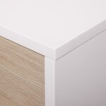 Commode KENT - 3 tiroirs  - Chene et blanc - L 80 x P 40 x H 80,5 cm
