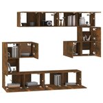 vidaXL Meuble TV mural Chêne fumé Bois d'ingénierie