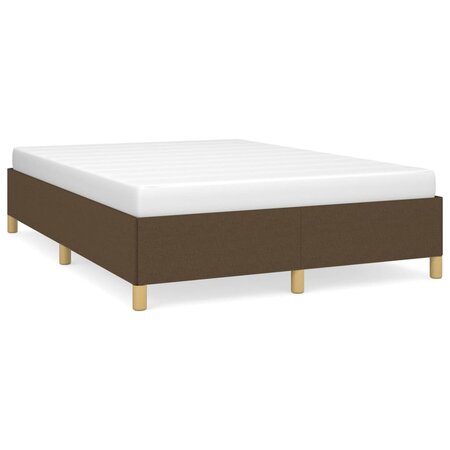 vidaXL Cadre de lit Marron foncé 140x200 cm Tissu