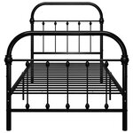 vidaXL Cadre de lit Noir Métal 90 x 200 cm