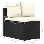 vidaXL Salon de jardin 5 Pièces avec coussins Résine tressée Noir