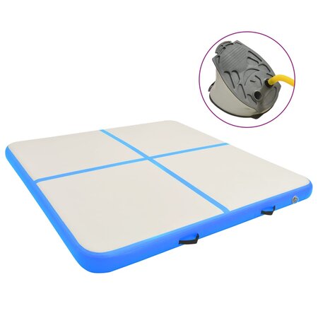 vidaXL Tapis gonflable de gymnastique avec pompe 200x200x10cm PVC Bleu