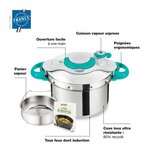 SEB P4624816 Autocuiseur Cocotte minute CLIPSO MINUT' EASY - 7,5L - Tous feux dont induction - Fabriqué en France - Inox et bleu