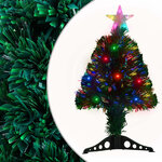 vidaXL Arbre de Noël pré-éclairé avec support 64 cm fibre optique