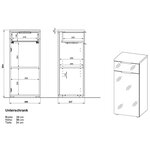 Germania Armoire de sol de salle de bain GW-Pescara Blanc et graphite