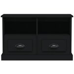 vidaXL Meuble TV noir 80x35x50 cm bois d'ingénierie