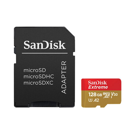 Sandisk sandisk extreme microsdxc uhs-i u3 v30 128 go + adaptateur sd
